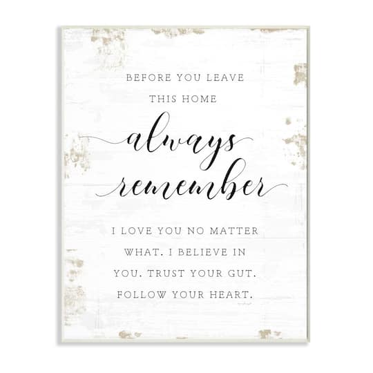 Stupell Industries Always Follow Your Heart Phrase Country Home Charm Wood Wall Plaque